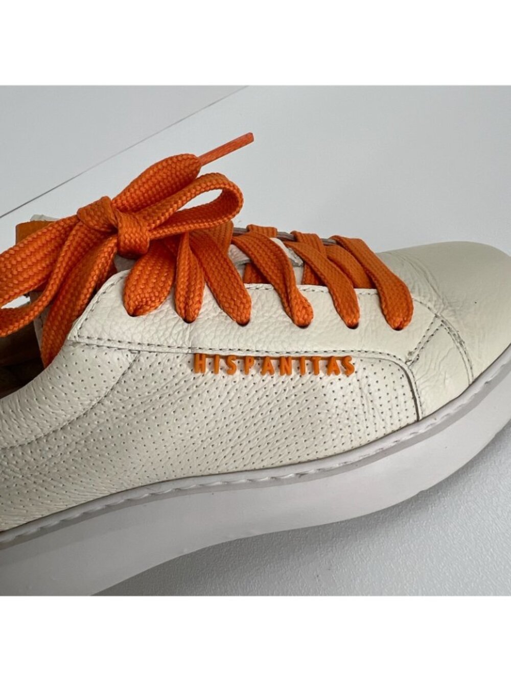 Hispanitas Oceania Mandarin Leather Sneakers Womens 36 Triflow Gel Cream Orange - Picture 11 of 14